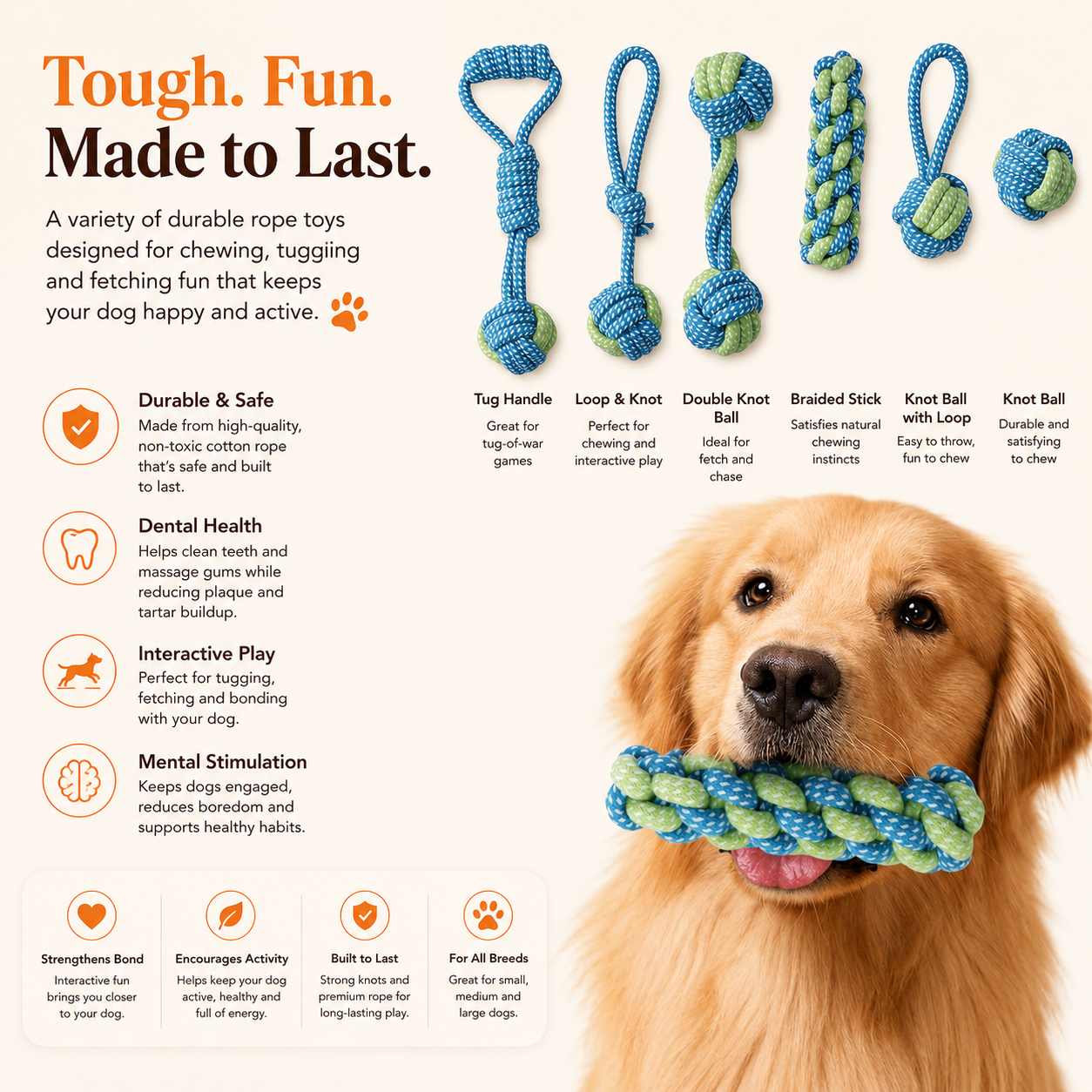 7-Piece Puppy Rope Toy Set