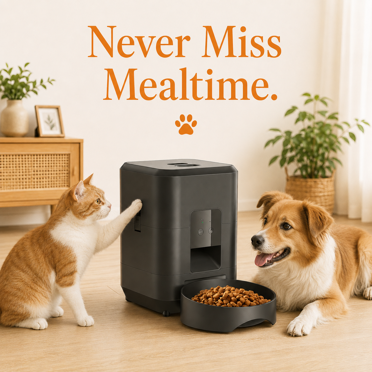 Smart Auto Pet Feeder with Timer & Remote