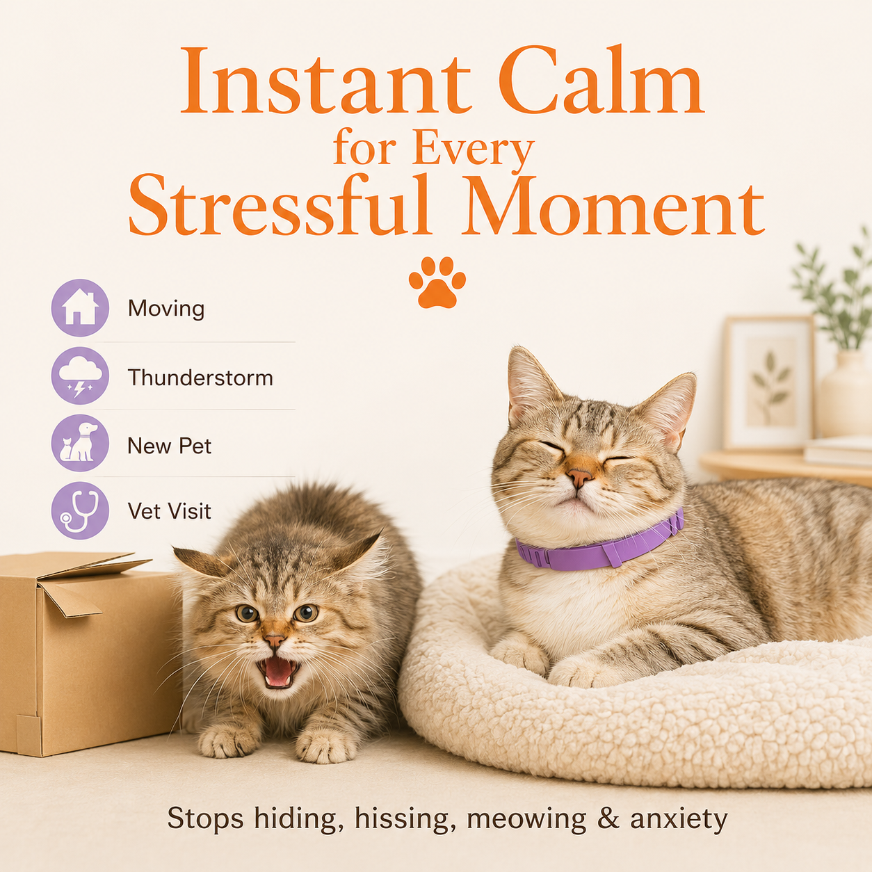 Pheromone Calming Collar for Cats - 4 Pack