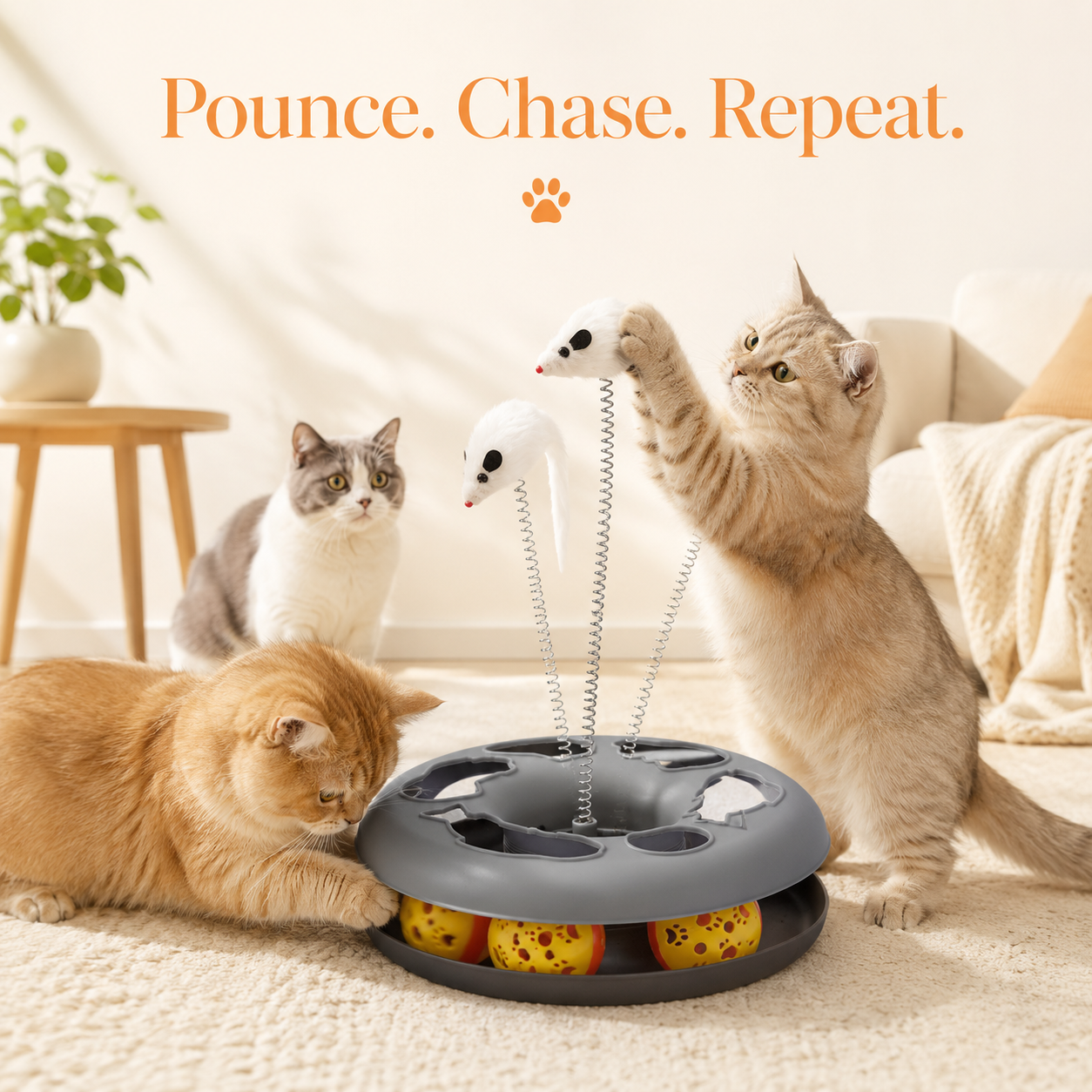 Roller Track & Spring Cat Exercise Toy