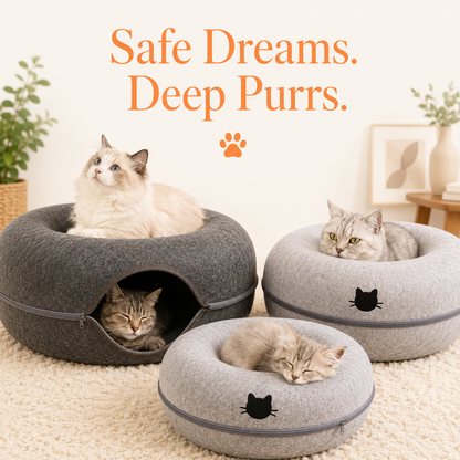 Cozy Cave & Tunnel Cat Bed