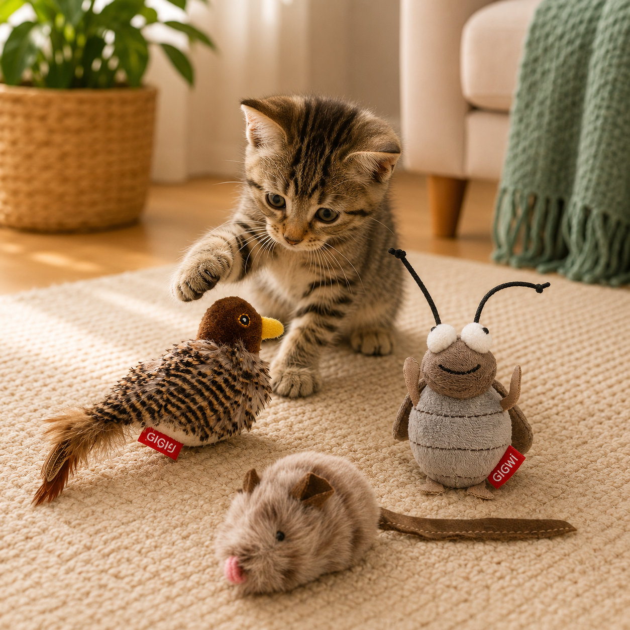 Electronic Motion Cat Toy Set - 3 Pack