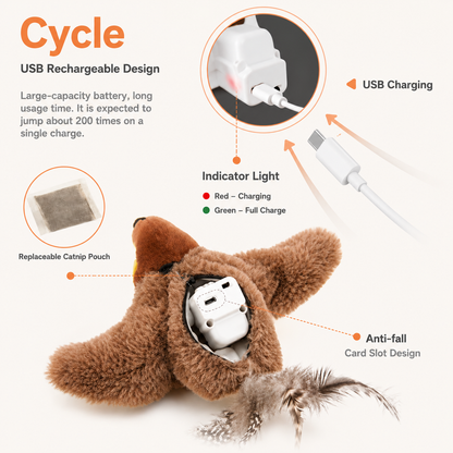 Touch-Activated Catnip Bird Plush Toy