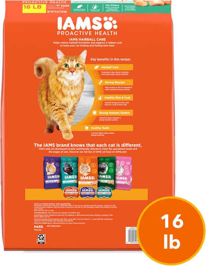 Proactive Health Dry Cat Food Hairball Care, Adult Cat Food, with Real Chicken and Salmon, 16 Lb. Bag