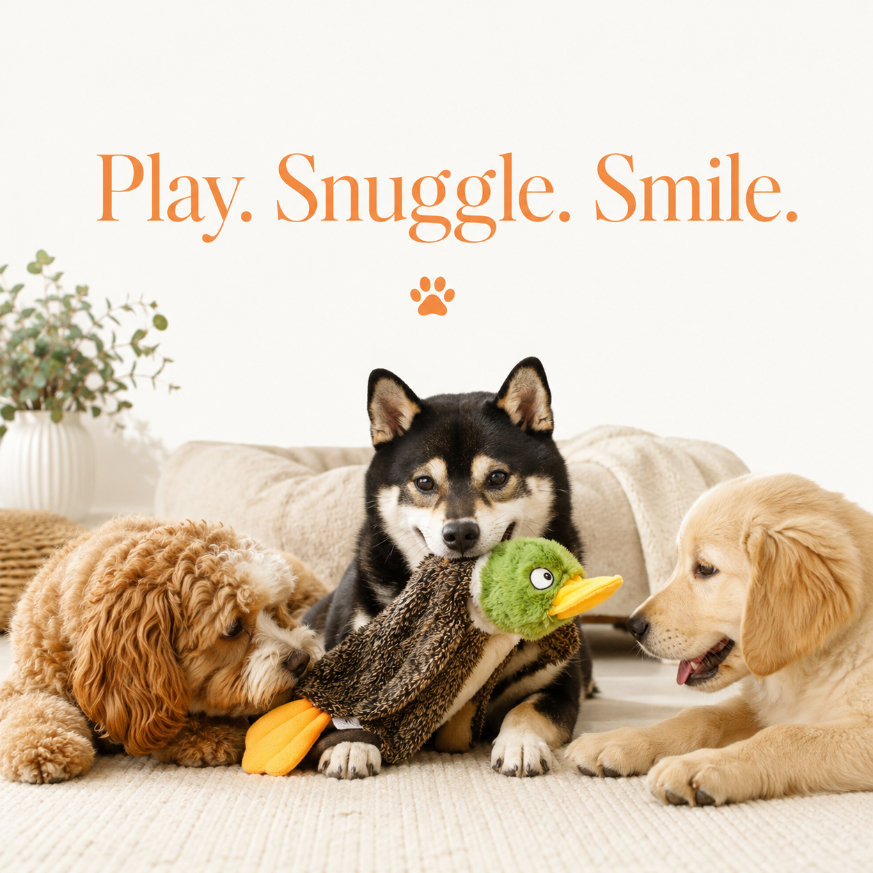 Plush Squeaky Dog Toys - 4 Pack
