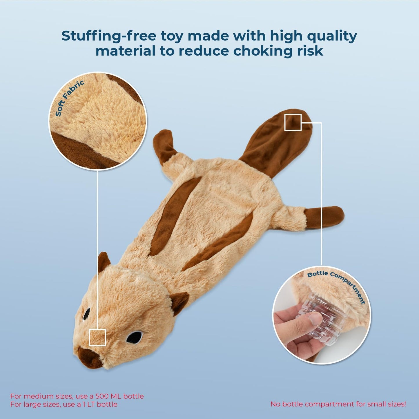 Squeaky Dog Toys with Soft Durable Fabric for Small, Medium and Large Pets Interactive Toy for Indoor Play, Supports Active Biting and Play - 4 Figures, Large