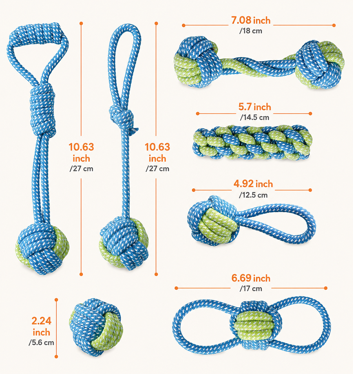 7-Piece Puppy Rope Toy Set