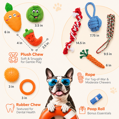 9-Piece Dog Toy Variety Pack