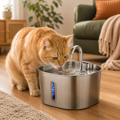 Stainless Steel Auto Cat Water Fountain