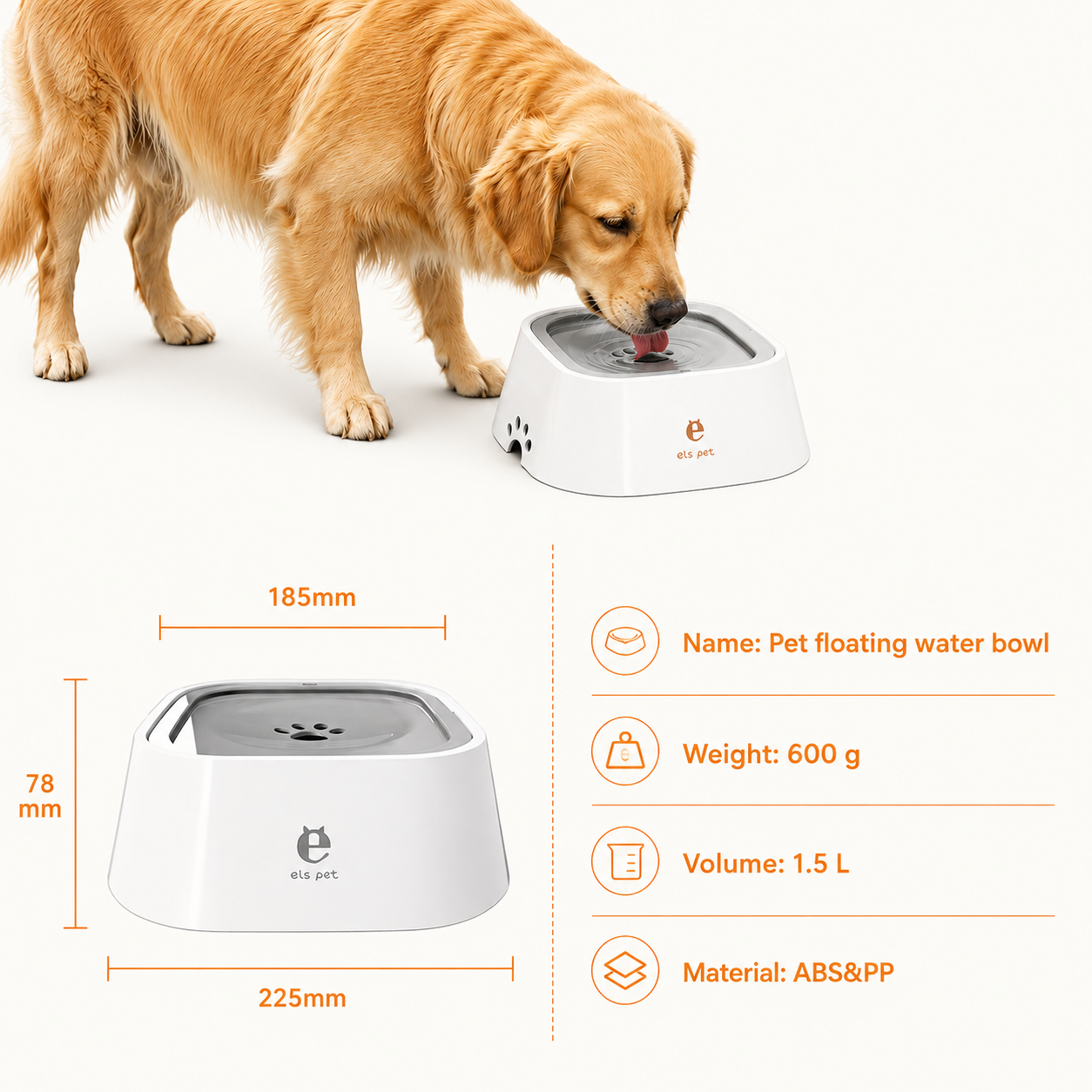 No-Spill Floating Dog Water Bowl