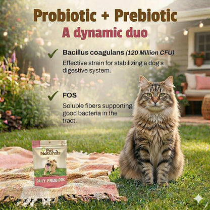 Daily Probiotic Soft Chews for Cats, Digestive and Immune Support Supplement, 100 Million CFU per Chew, Duck, 30 Count