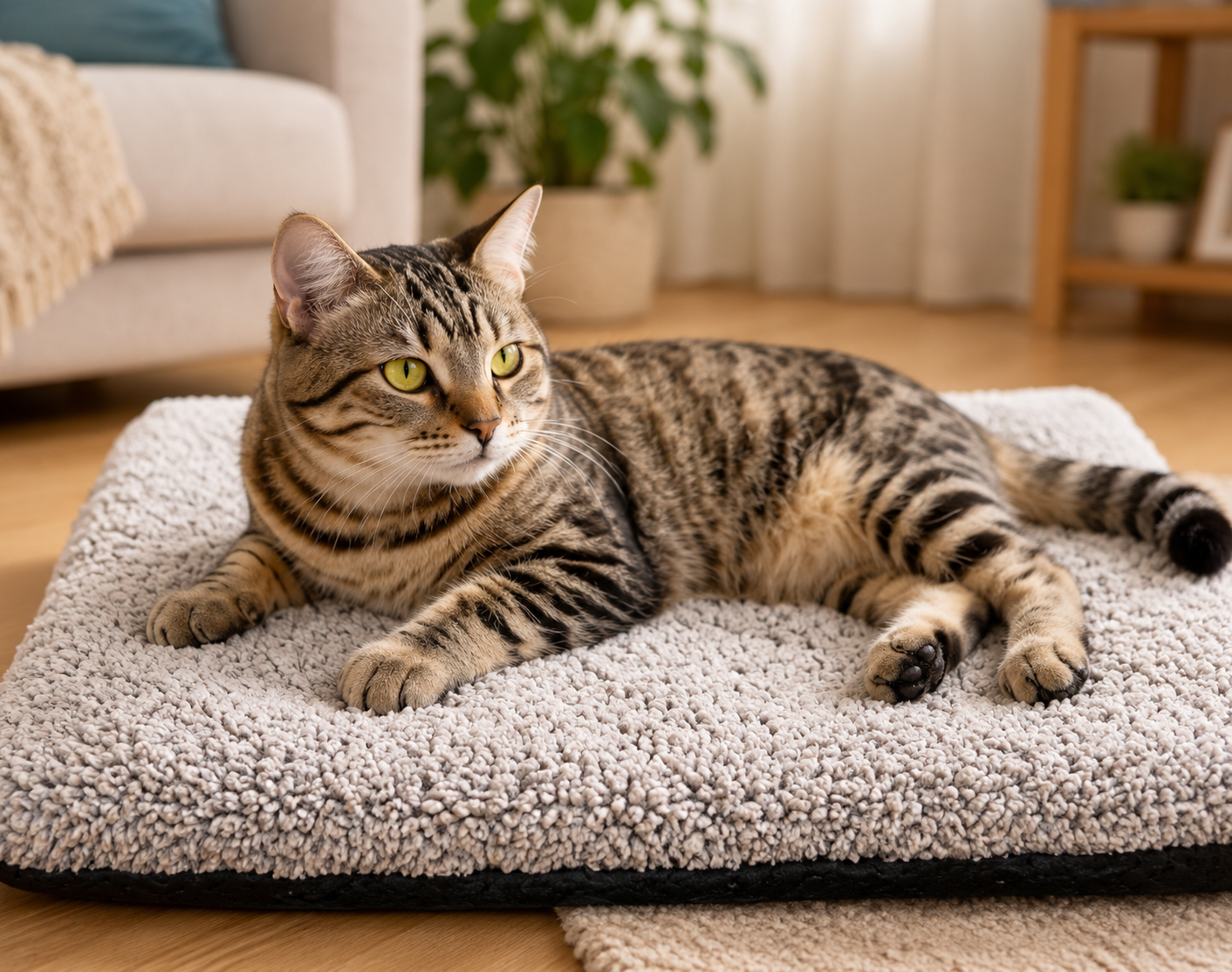 Self-Heating Cat Bed Mat with Washable Cover