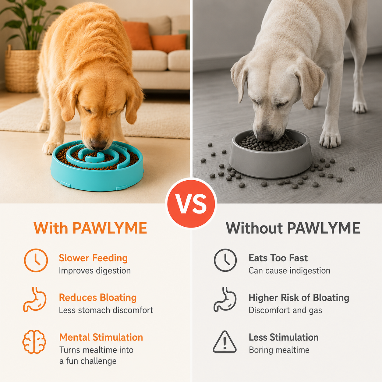 Anti-Gulping Slow Feeder Bowl