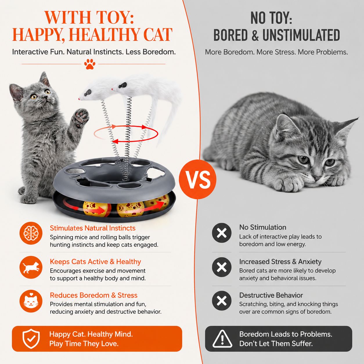 Roller Track & Spring Cat Exercise Toy