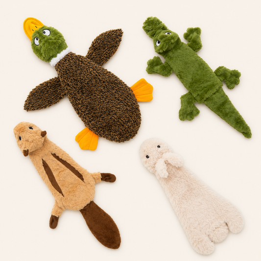 Plush Squeaky Dog Toys - 4 Pack