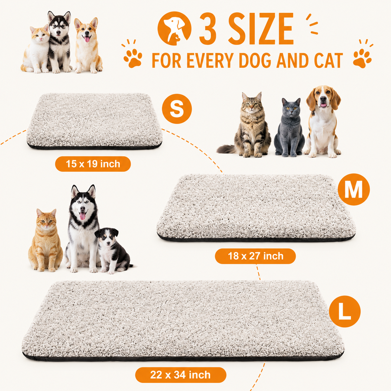 Self-Heating Cat Bed Mat with Washable Cover