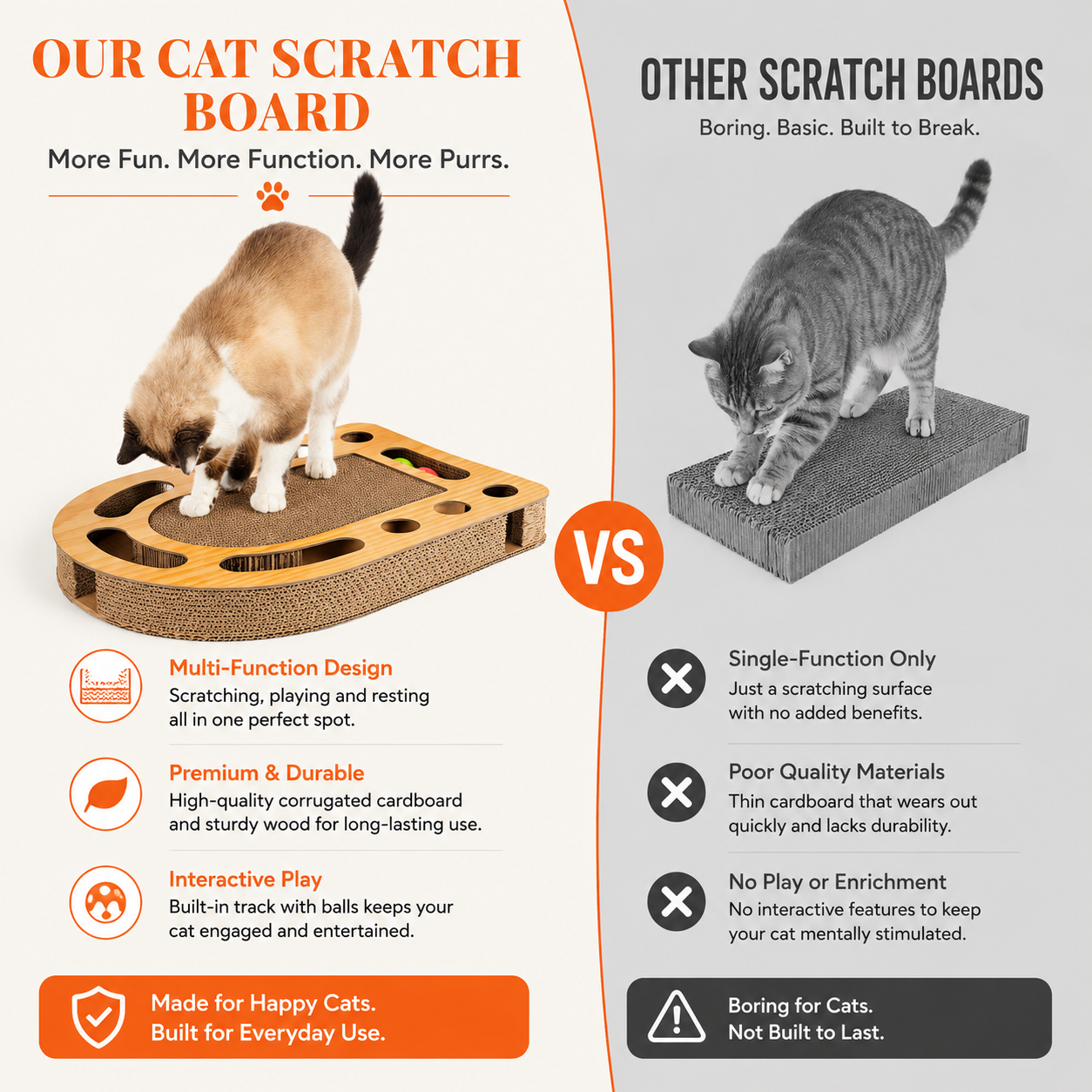 Archway Scratch & Ball Track Cat Toy