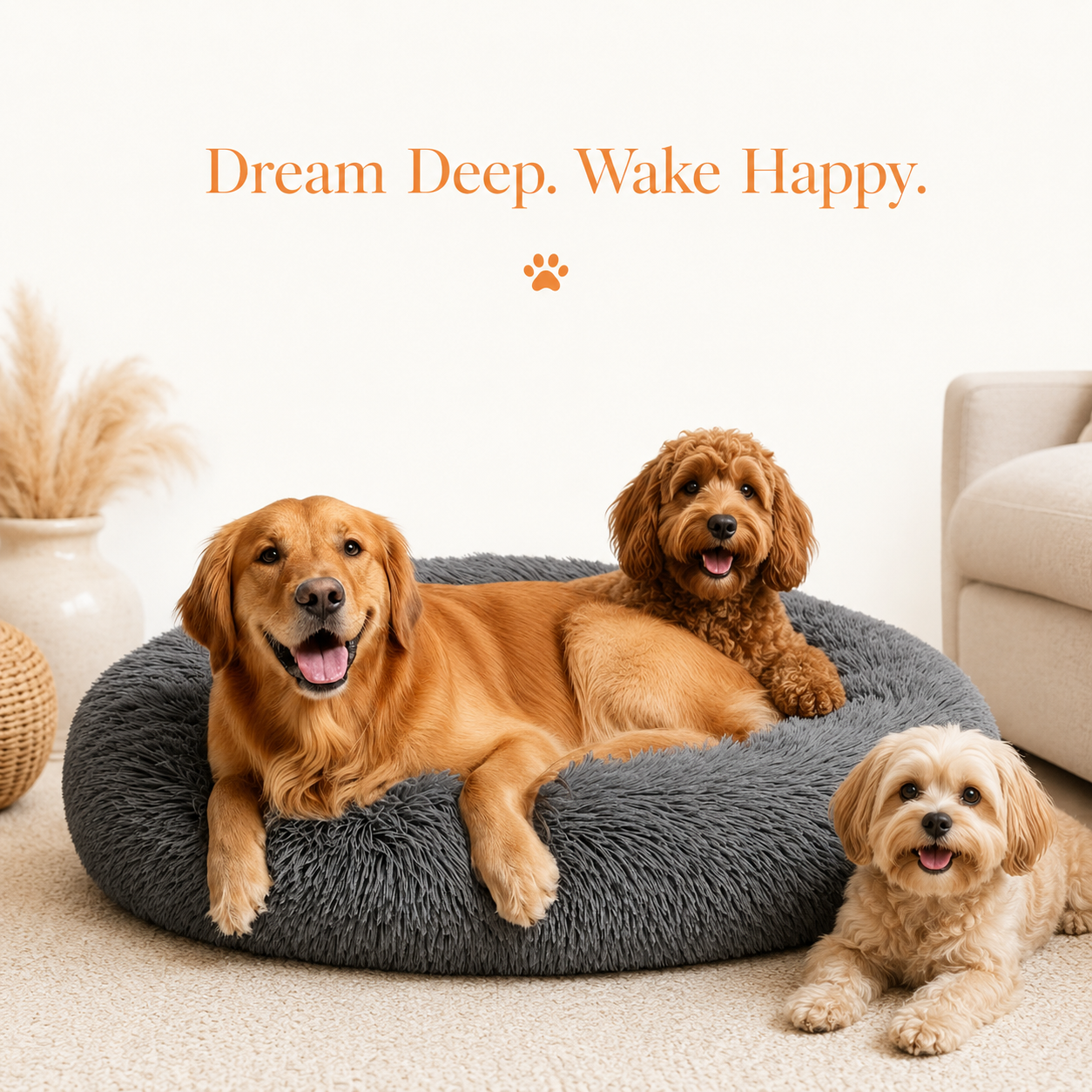 XL Calming Donut Dog Bed