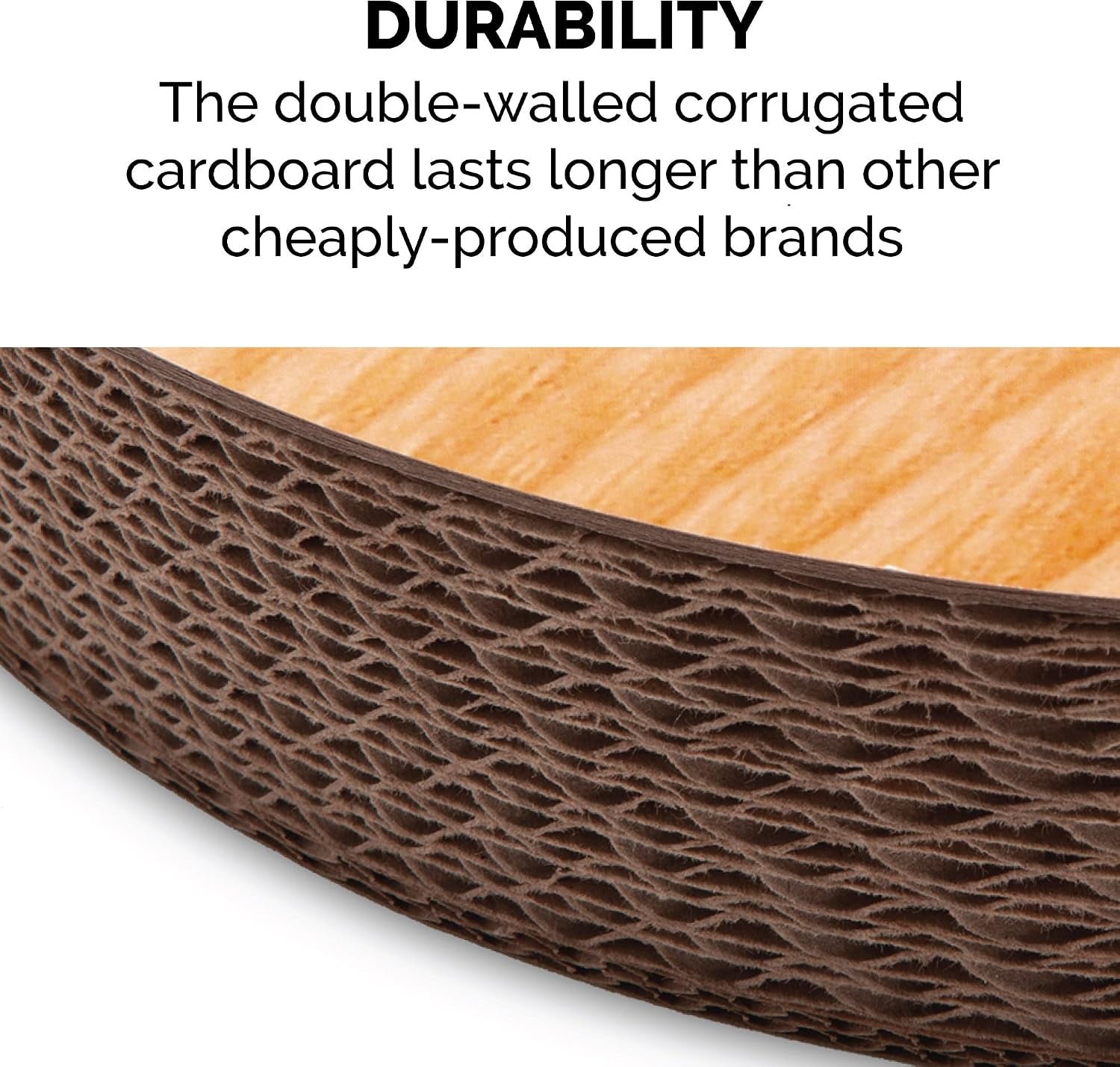 Scratching Pad Ball Track Cat Toy W/ Catnip for Indoor Cats - Archway Busy Box Scratcher - Tan, One Size