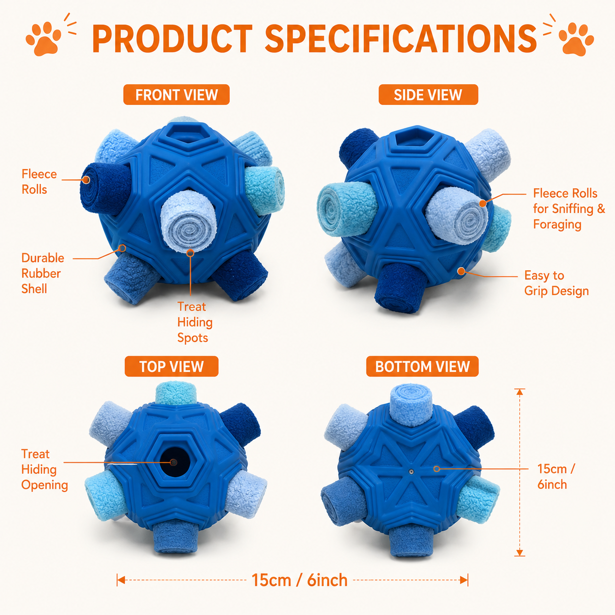 Pro Snuffle Enrichment Ball for Dogs