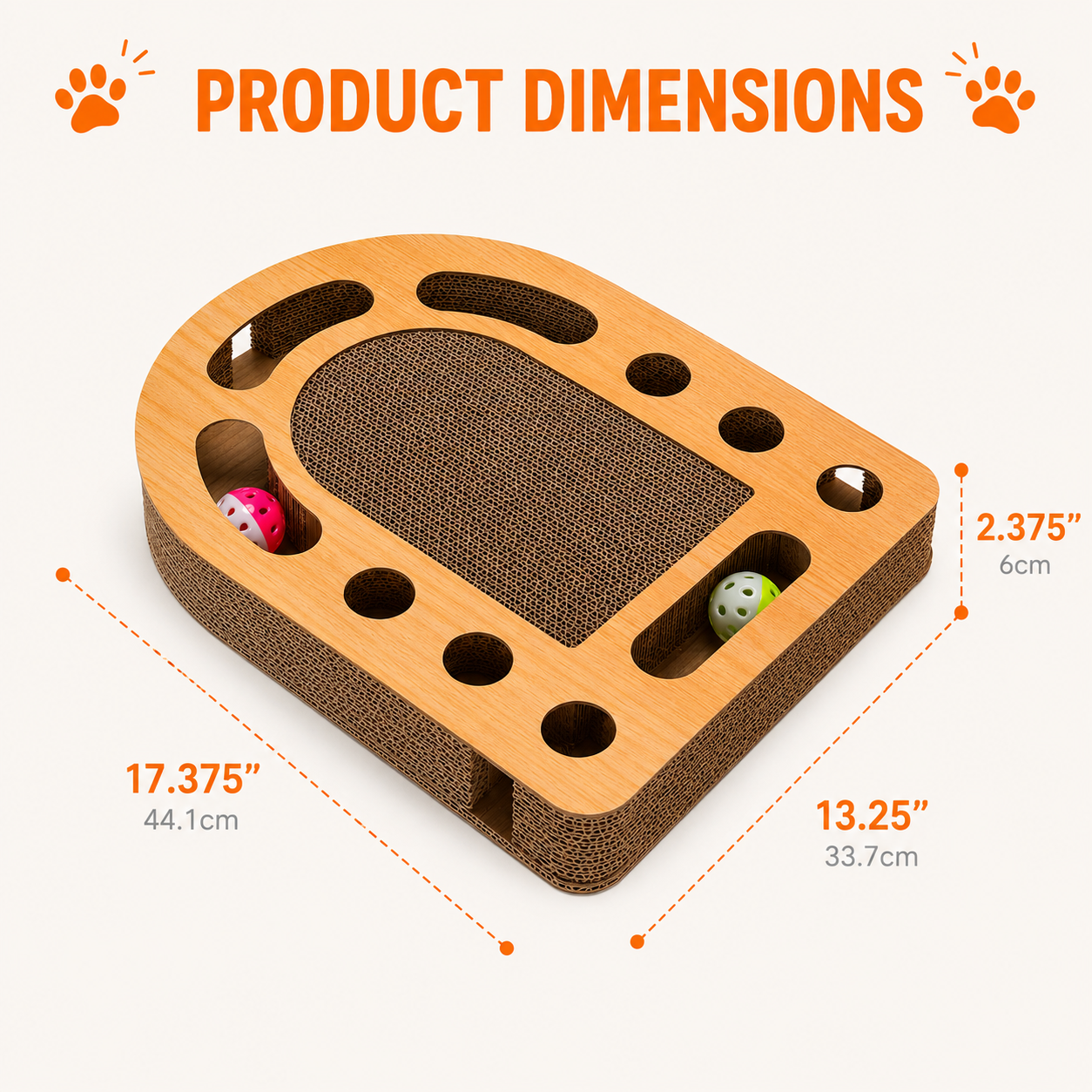 Archway Scratch & Ball Track Cat Toy