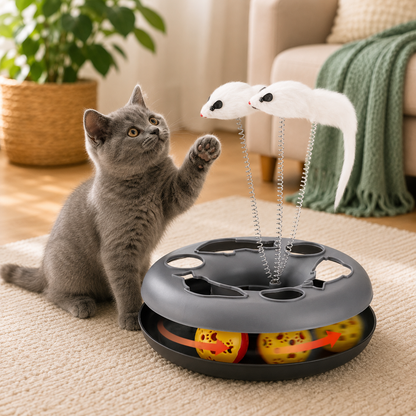 Roller Track & Spring Cat Exercise Toy