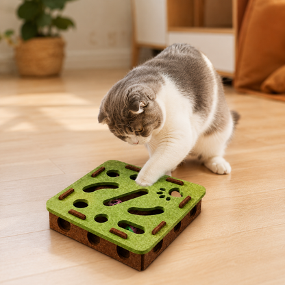 Felt Puzzle Box Cat Exercise Toy