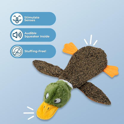 Squeaky Dog Toys with Soft Durable Fabric for Small, Medium and Large Pets Interactive Toy for Indoor Play, Supports Active Biting and Play - 4 Figures, Large