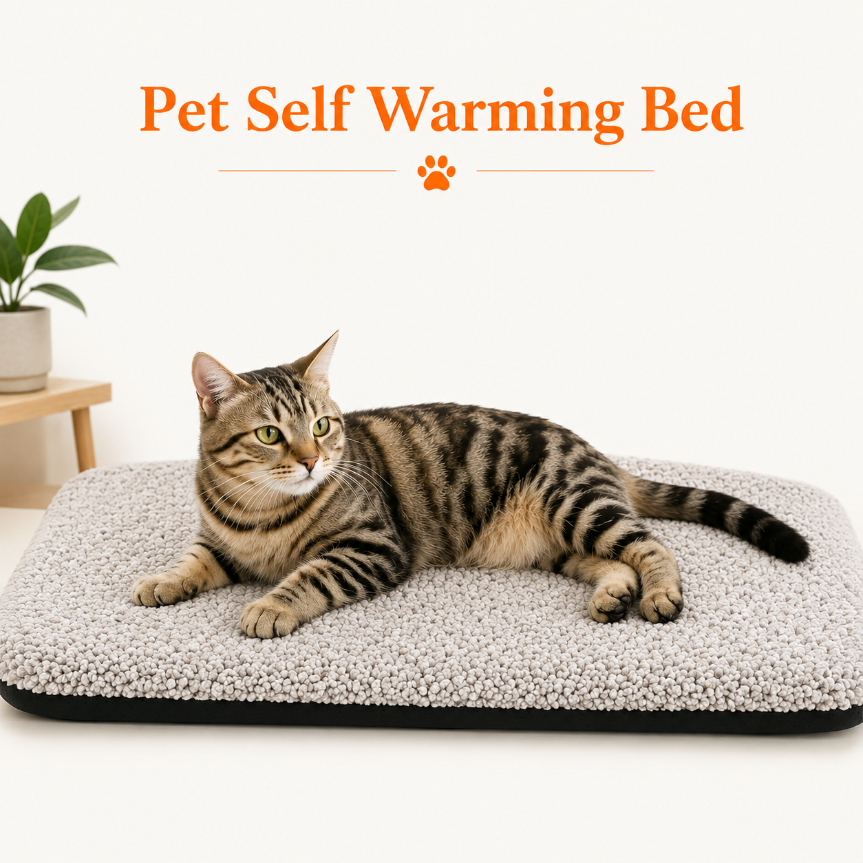 Self-Heating Cat Bed Mat with Washable Cover