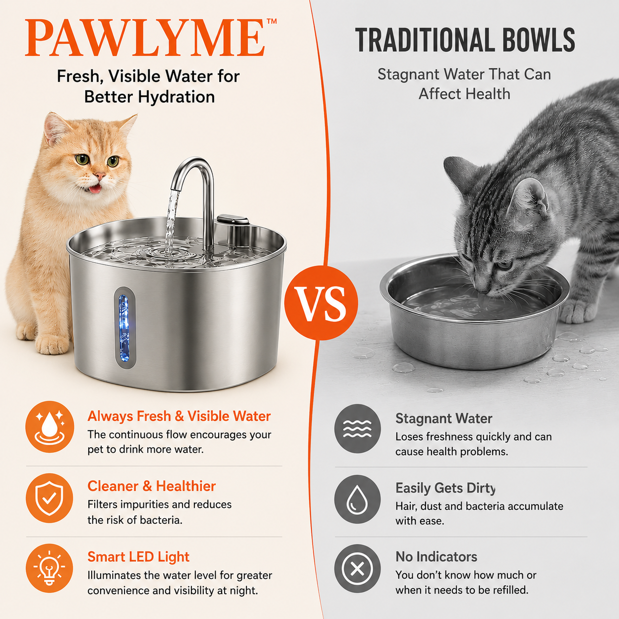 Stainless Steel Auto Cat Water Fountain