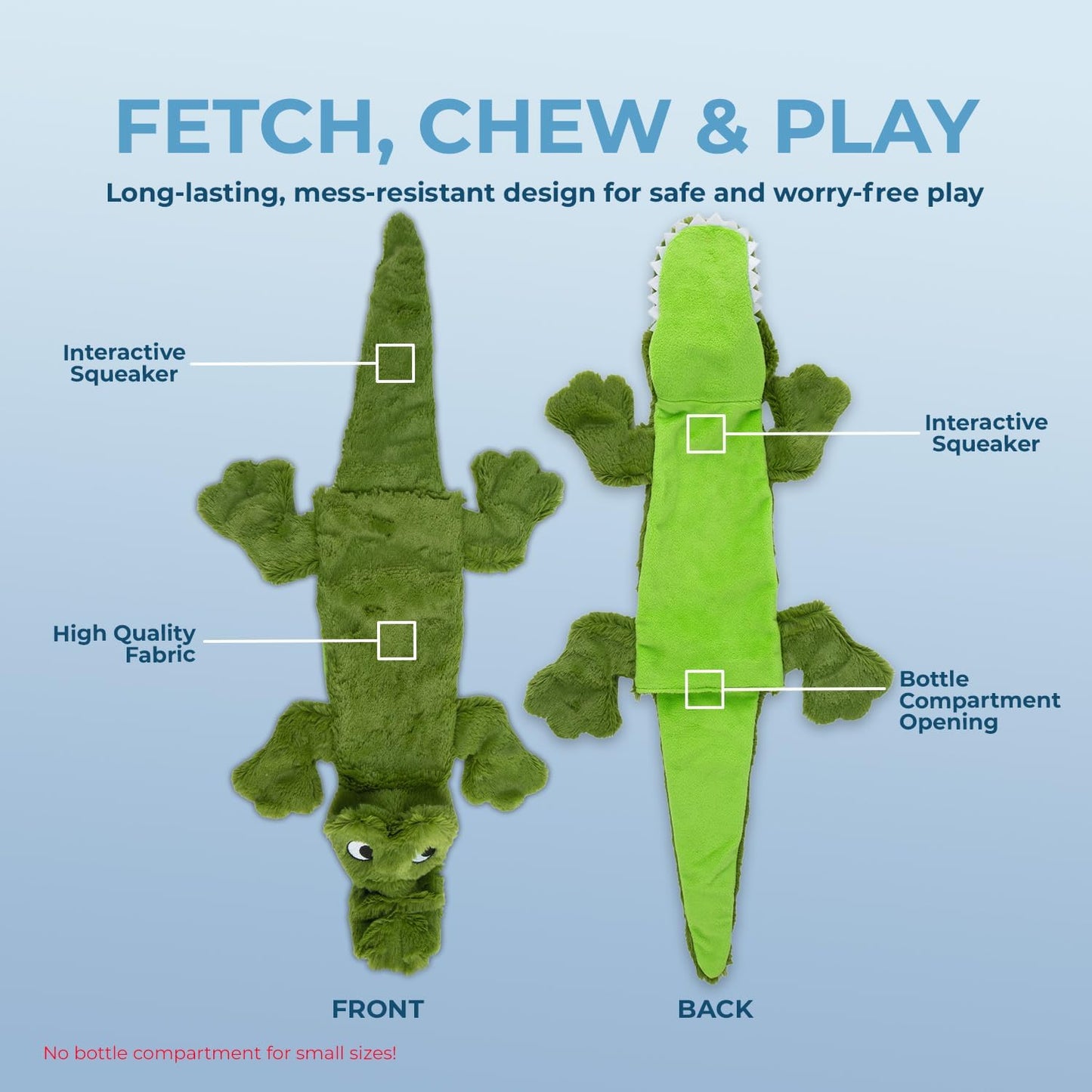 Squeaky Dog Toys with Soft Durable Fabric for Small, Medium and Large Pets Interactive Toy for Indoor Play, Supports Active Biting and Play - 4 Figures, Large