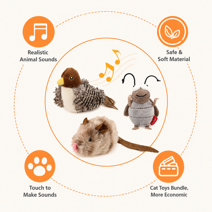 Electronic Motion Cat Toy Set - 3 Pack